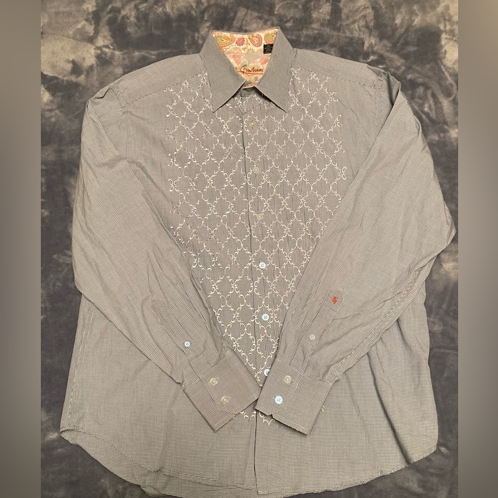 Robert Graham XL Light Blue Plaid Classic Fit Long Sleeve Button Up Shirt